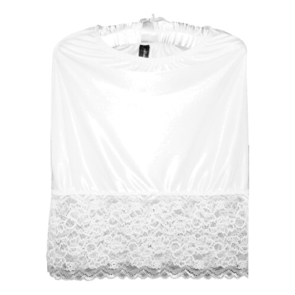 🦢Midnight White Satin & Lace Half Slip Small NWOT